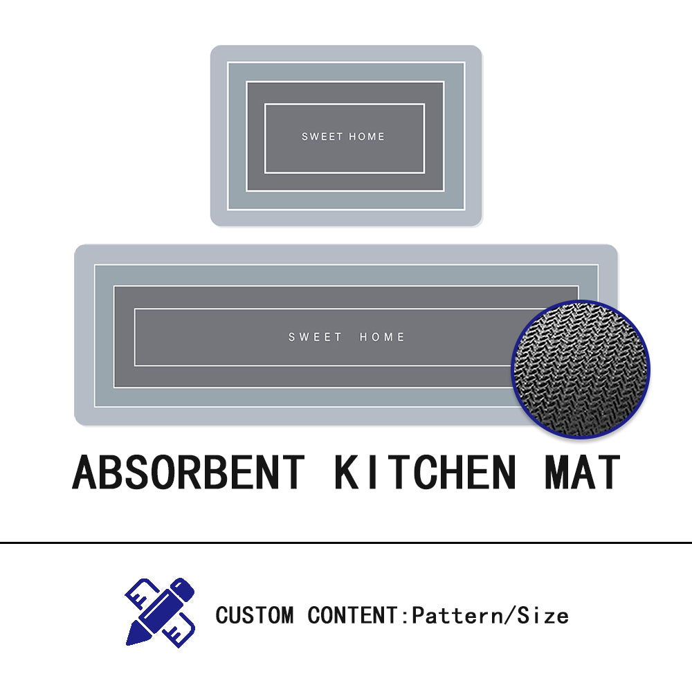 Super Absorbent Floor Mat,2Pcs kitchen mat,Non-slip carpet