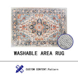 Washable Bedroom Rug, Soft Accent Rugs for Living Room，Non-Slip Low-Pile Floor Carpet