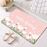 FLOWER PRINTED BATHROOM MAT,NON-SLIP DOOR MAT