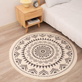 ROUND COTTON PRINT CARPET,BOHEMIAN STYLE BEDROOM BEDSIDE RUGS,COTTON MATS FOR LIVING ROOM,MACHINE WASHABLE