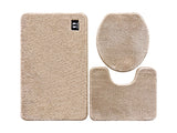 BATHROOM RUG SET 3 PIECES WITH TOLIET LID COVER,MICROFIBER MAT SET,MACHINE WASHABLE BATH RUG SET