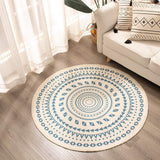 ROUND COTTON PRINT CARPET,BOHEMIAN STYLE BEDROOM BEDSIDE RUGS,COTTON MATS FOR LIVING ROOM,MACHINE WASHABLE