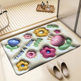 Absorbent bath mat,Bathroom rug,Non-slip bottom and soft surface,5D desgin bathroom carpet