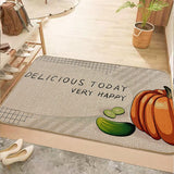 PUMPKIN LINEN DOOR MAT,WELCOME MAT,RUBBER BOTTOM NON-SLIP FLOOR CARPET,INDOOR AND  OUTDOOR MAT