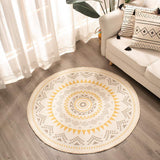 ROUND COTTON PRINT CARPET,BOHEMIAN STYLE BEDROOM BEDSIDE RUGS,COTTON MATS FOR LIVING ROOM,MACHINE WASHABLE