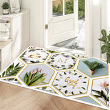 Paillasson à fleurs, tapis de bienvenue, antidérapant, facile à nettoyer, tapis d'intérieur