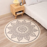 ROUND COTTON PRINT CARPET,BOHEMIAN STYLE BEDROOM BEDSIDE RUGS,COTTON MATS FOR LIVING ROOM,MACHINE WASHABLE