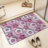 Absorbent bath mat,Bathroom rug,Non-slip bottom and soft surface,5D desgin bathroom carpet