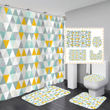 BATHROOM MAT PRINTED SET, WATERPROOF SHOWER CURTAIN AND FLANNEL BATH MAT,ANTI SLIP CARPET