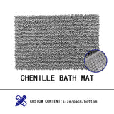 CHENILLE BATHROOM RUGS,BATHROOM NON SLIP MATS EXTRA THICK CHENILLE RUG,SUPER ABSORBENT SHOWER MATS