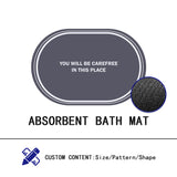 ABSORBENT BATH MAT NON-SKID MAT CUSTOM MAT OVAL FLOOR MAT