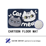 CARTOON BATHROOM RUG,TUFTED JACQUARD FLOOR MAT,CAT PRINT DOORMAT,TPR NON SLIP CARPET,MACHINE WASHABLE