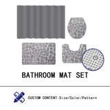 BATHROOM MAT FOUR PIECE SET, WATERPROOF SHOWER CURTAIN AND FLANNEL FOLLR MAT,ANTI SLIP CARPET