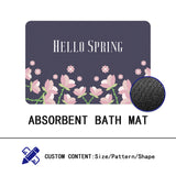 FLOWER PRINTED BATHROOM MAT,NON-SLIP DOOR MAT