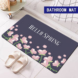 FLOWER PRINTED BATHROOM MAT,NON-SLIP DOOR MAT