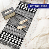 COTTON AREA RUG,BLACK AND WITHE RUGS,WITH TASSELS HOBO AREA CARPETS,USE FOR KITCHEN,BEDROOM,LIVING ROOM,ETC