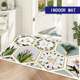 Paillasson à fleurs, tapis de bienvenue, antidérapant, facile à nettoyer, tapis d'intérieur