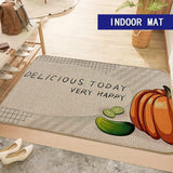 NONSLIP MAT,INDOOR RUBBER BACK CARPET,EASY TO CLEAN RUG,PUMPKIN PATTERN LINEN DOORMAT