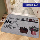 Paillasson en lin, tapis à dos en caoutchouc, tapis d'intérieur, paillasson gris, tapis de cuisine, motif personnalisable