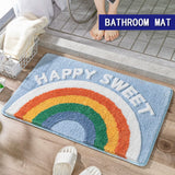 TUFTED MICROFIBRE BATHMAT,NON-SLIP BOTTOM CARPET,SUPERSOFT BATHROOM DOOR MAT,RAINBOW PATTERN MAT