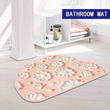 ABSORBENT BATHROOM MAT NON-SLIP CARPET FLOWER PATTERN FLOOR MAT