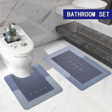 BATHROOM TOILET RUGS,ULTRA THIN WASHABLE TOILET RUGS SET FOR BATHROOM 2PIECE,BATHROOM NON SLIP,EASY CLEAN RUBBER BACK RUGS