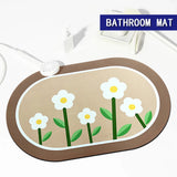 SUPER ABSORBENT FLOOR MAT,ULTRA THIN BATHROOM RUGS WITH RUBBER BACKING,QUICK DRY BATHROOM CARPET