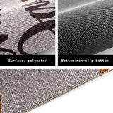 Paillasson en lin, tapis à dos en caoutchouc, tapis d'intérieur, paillasson gris, tapis de cuisine, motif personnalisable