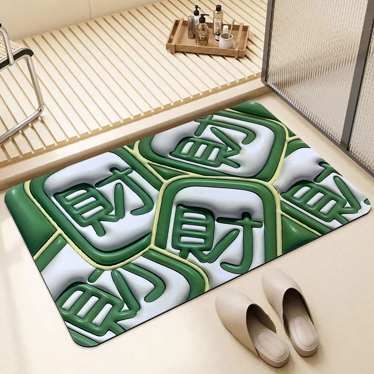 Absorbent bath mat,Bathroom rug,Non-slip bottom and soft surface,5D de –  aopeng@bright-crown