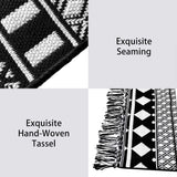 COTTON AREA RUG,BLACK AND WITHE RUGS,WITH TASSELS HOBO AREA CARPETS,USE FOR KITCHEN,BEDROOM,LIVING ROOM,ETC