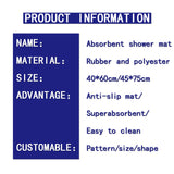 EXCLUSIVE DESIGN BATH MAT SUPERABSORBENT NON-SLIP MAT BATHROOM MAT