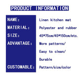 IMITATION LINEN KITCHEN MAT SET ,NON-SLIP DOOR MAT,CUSTOMABLE MAT