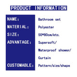 BATHROOM MAT PRINTED SET, WATERPROOF SHOWER CURTAIN AND FLANNEL BATH MAT,ANTI SLIP CARPET