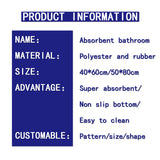 SUPER ABSORBENT FLOOR MAT,ULTRA THIN BATHROOM RUGS WITH RUBBER BACKING,QUICK DRY BATHROOM CARPET