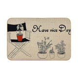 PUMPKIN LINEN DOOR MAT,WELCOME MAT,RUBBER BOTTOM NON-SLIP FLOOR CARPET,INDOOR AND  OUTDOOR MAT