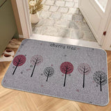 Paillasson en lin, tapis à dos en caoutchouc, tapis d'intérieur, paillasson gris, tapis de cuisine, motif personnalisable