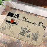 NONSLIP MAT,INDOOR RUBBER BACK CARPET,EASY TO CLEAN RUG,PUMPKIN PATTERN LINEN DOORMAT