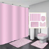 BATHROOM MAT FOUR PIECE SET, WATERPROOF SHOWER CURTAIN AND FLANNEL FOLLR MAT,ANTI SLIP CARPET