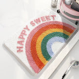 TUFTED MICROFIBRE BATHMAT,NON-SLIP BOTTOM CARPET,SUPERSOFT BATHROOM DOOR MAT,RAINBOW PATTERN MAT