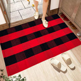 PLAID CHACK RUG,OUTDOOR MAT,WASHABLE WOVEN FRONT PROCH DECOR OUTDOOR INDOOR WELCOME MARS