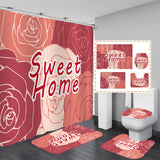 BATHROOM MAT PRINTED SET, WATERPROOF SHOWER CURTAIN AND FLANNEL BATH MAT,ANTI SLIP CARPET