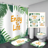 BATHROOM MAT PRINTED SET, WATERPROOF SHOWER CURTAIN AND FLANNEL BATH MAT,ANTI SLIP CARPET