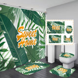 BATHROOM MAT PRINTED SET, WATERPROOF SHOWER CURTAIN AND FLANNEL BATH MAT,ANTI SLIP CARPET