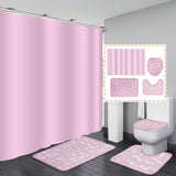 BATHROOM MAT FOUR PIECE SET, WATERPROOF SHOWER CURTAIN AND FLANNEL FOLLR MAT,ANTI SLIP CARPET